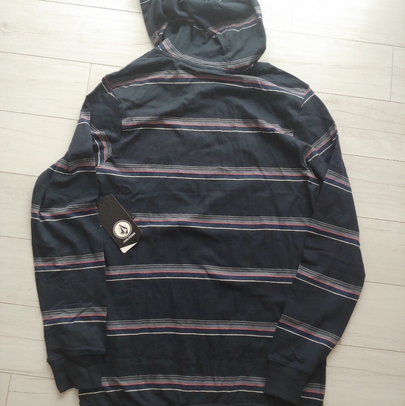 VOLCOM NEW Outstoned Hoodie Blue Striped - Picture 8 of 9